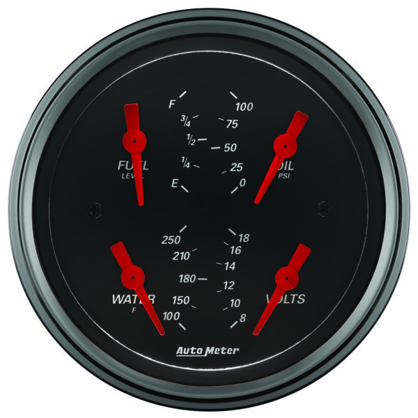 AUTOMETER Gauge, Quad, 3 3/8", 0°-90°F, Elec, Designer Black - Image 2