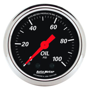 AUTOMETER Oil Pressure Gauge 2 1/16", 100PSI, Mech, Designer Black