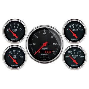 AUTOMETER 5pc Gauge Kit 3 3/8" & 2 1/16", GPS Speedometer, Designer Black