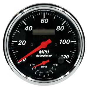 AUTOMETER Gauge, Tach/Speedo, 5", 120MPH & 8K RPM, Elec. Program., Designer Black