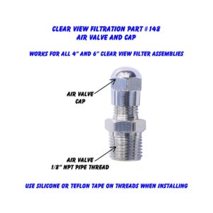 CLEAR VIEW Oil Filters 148 - Filter Air Valve & Cap