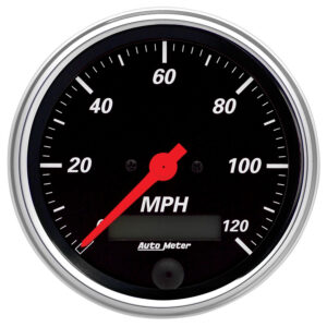 AUTOMETER Speedometer Gauge 3 3/8", 120MPH, Elec. Prog. W/ LCD Odo, Designer Black