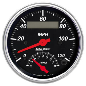 AUTOMETER Tacho/Speedo Gauge 3 3/8", 120MPH & 8K RPM, Elec. Program., Designer Black