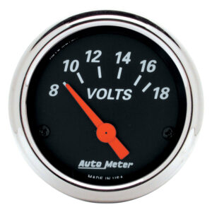 AUTOMETER Voltmeter Gauge 2 1/16", 18V, Elec, Designer Black
