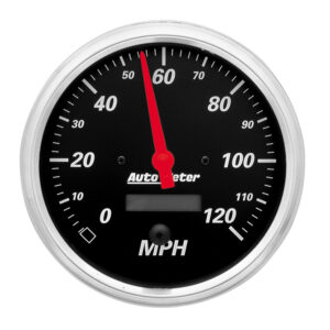 AUTOMETER Speedometer Gauge 5", 120MPH, Elec. Prog. W/ LCD Odo, Designer Black