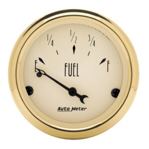AUTOMETER Fuel Level Gauge 2 1/16", 0° To 90°F, Elec, Golden Oldies