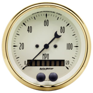 AUTOMETER Speedometer Gauge 3 3/8", 120MPH, GPS, Golden Oldies