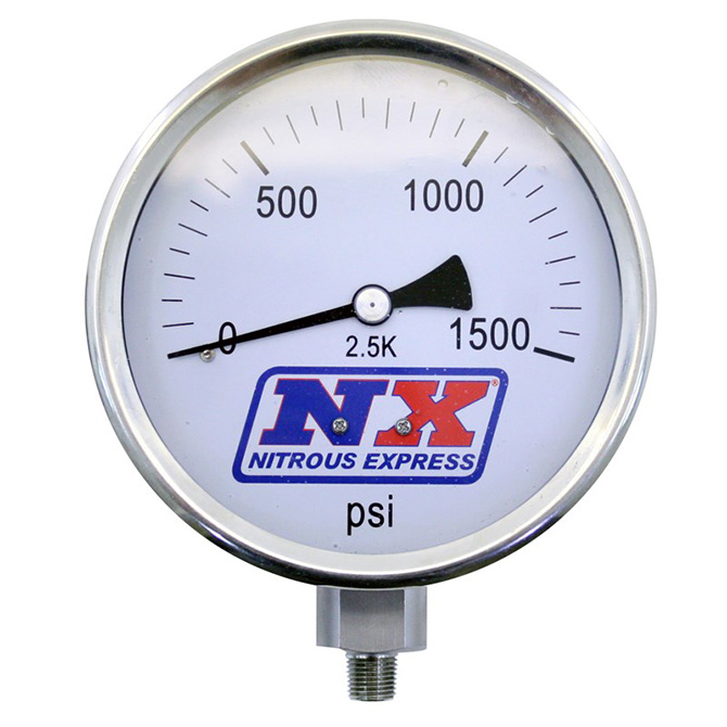 NITROUS EXPRESS Nitrous Pressure Gauge 4 Inch-High Accuracy
