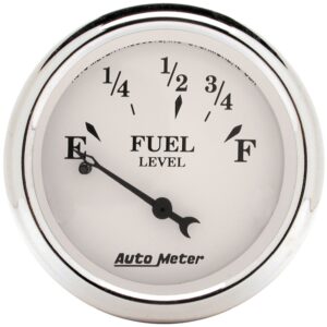 AUTOMETER Fuel Level Gauge 2 1/16", 0° To 30°F, Elec, Old Tyme White
