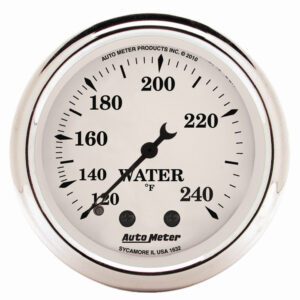 AUTOMETER Water Temperature Gauge 2 1/16", 120-240°f, Mech, Old Tyme White