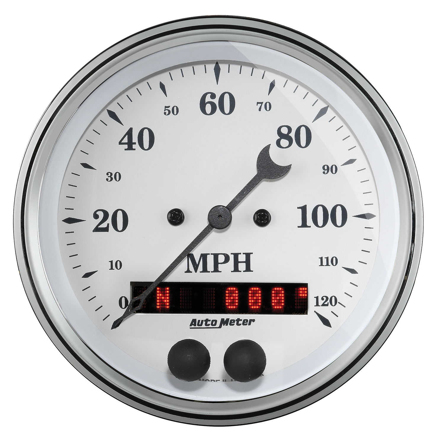 AUTOMETER Speedometer Gauge 3 3/8", 120MPH, GPS, Old Tyme White