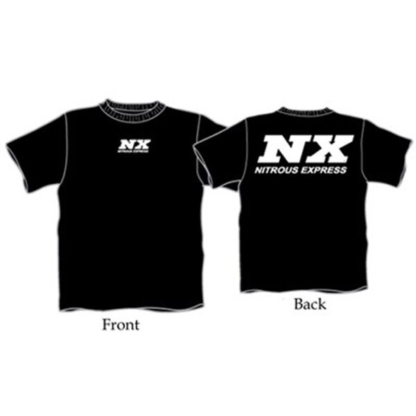 NITROUS EXPRESS Youth Black T-shirt w/ White NX (Large)