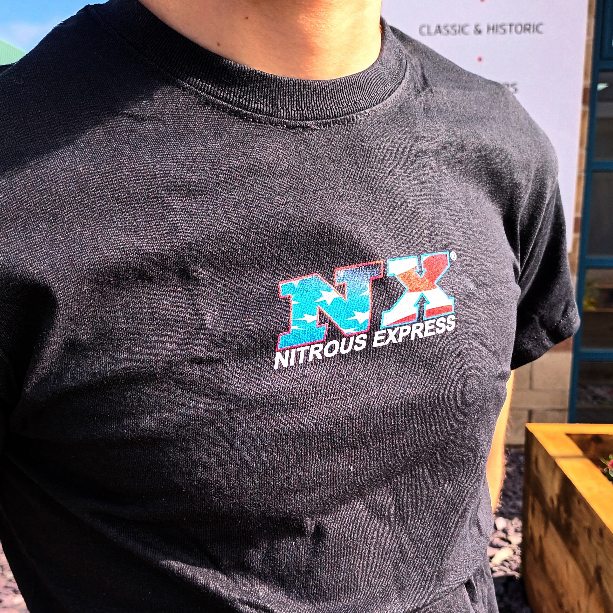 NITROUS EXPRESS Black NX American Flag T Shirt, Extra Large / XL - Image 2