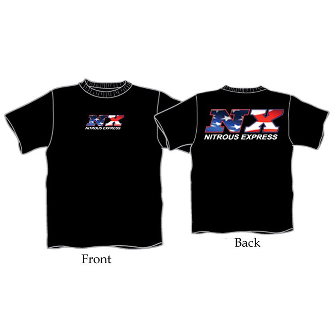 NITROUS EXPRESS Black NX American Flag T Shirt, Extra Large / XL - Image 4
