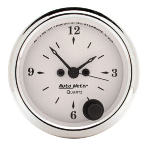 AUTOMETER Clock Gauge 2 1/16", 12hr, Analogue, Old Tyme White