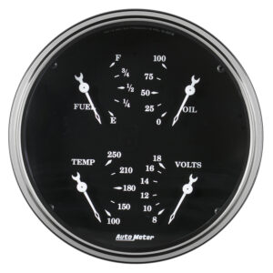 AUTOMETER Gauge, Quad, 5", 240°-33°F, Elec, Old Tyme Black