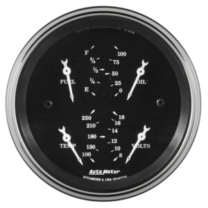 AUTOMETER Gauge,Quad, 3 3/8", 240°-33°F Elec, Old Tyme Black