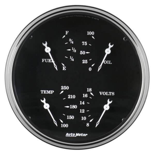 AUTOMETER Gauge, Quad, 5", 0°-90°F, Elec, Old Tyme Black