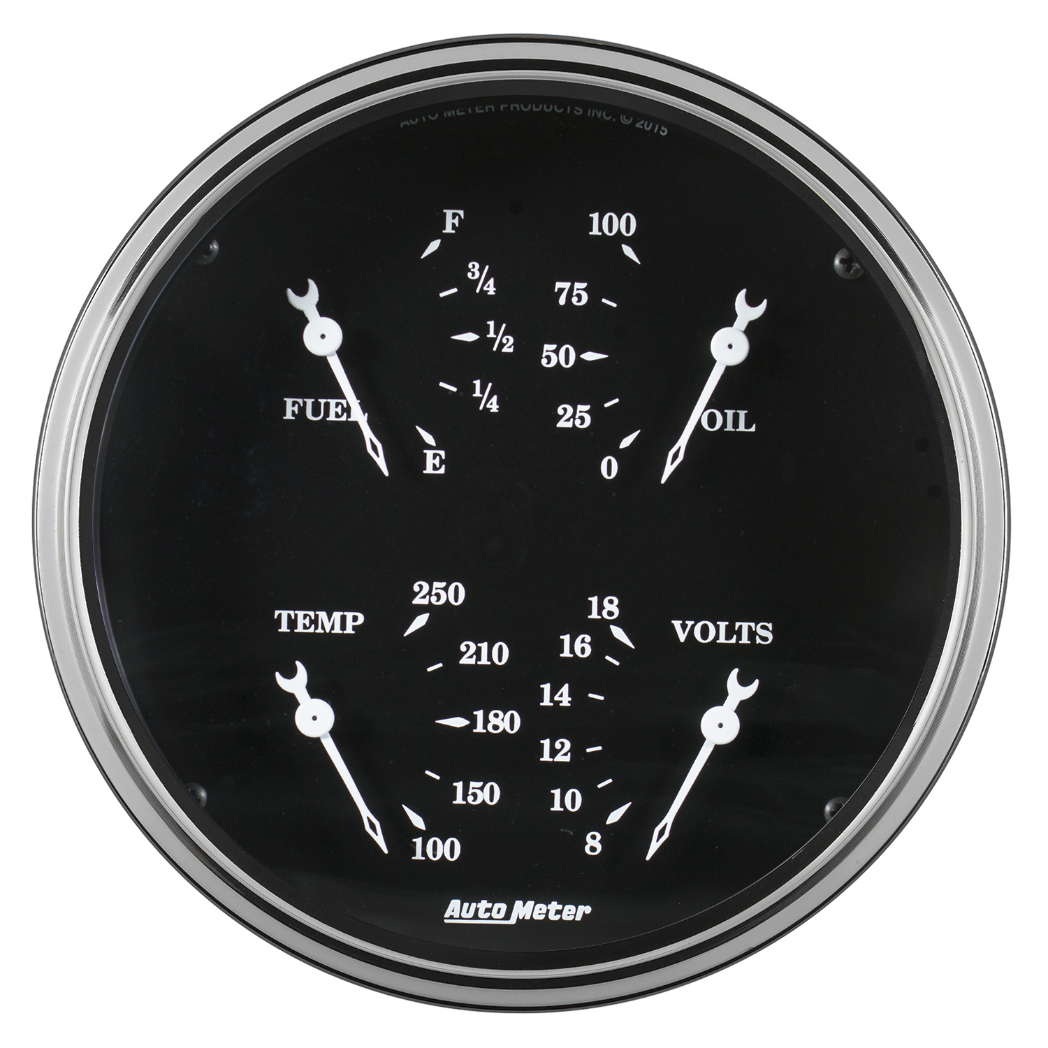 AUTOMETER Gauge, Quad, 5", 0°-90°F, Elec, Old Tyme Black