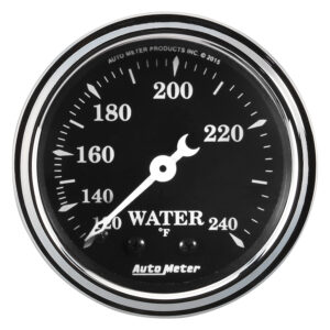 AUTOMETER Water Temperature Gauge 2 1/16", 120-240°f, Mech, Old Tyme Black