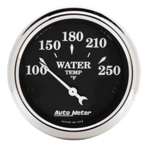 AUTOMETER Water Temperature Gauge 2 1/16", 250°f, Elec, Old Tyme Black