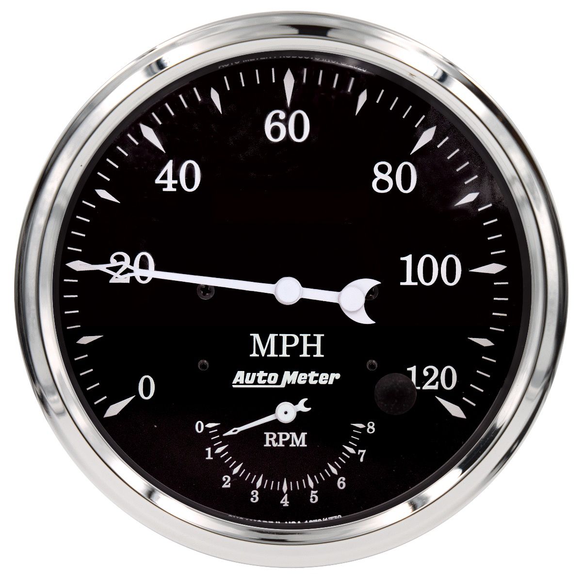 AUTOMETER Gauge, Tach/Speedo, 5", 120MPH & 8K RPM, Elec. Program., Old Tyme Black