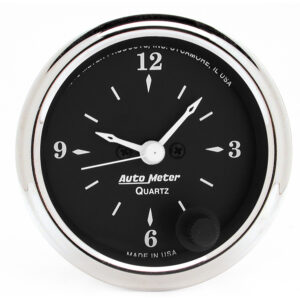 AUTOMETER 2 1/16" 12 Hour Analogue Clock Gauge, Old Tyme Black