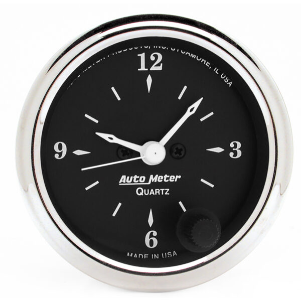 AUTOMETER 2 1/16" 12 Hour Analogue Clock Gauge, Old Tyme Black