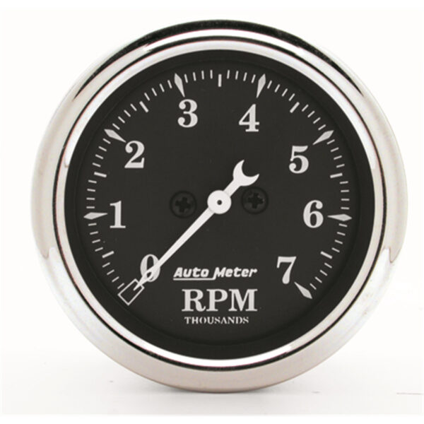 AUTOMETER Tachometer Gauge 2 1/16", 7K RPM, In-Dash, Old Tyme Black