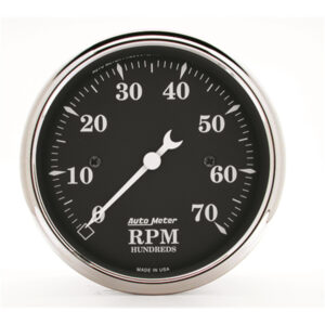 AUTOMETER Tachometer Gauge 3 1/8", 7K RPM, In-Dash, Old Tyme Black
