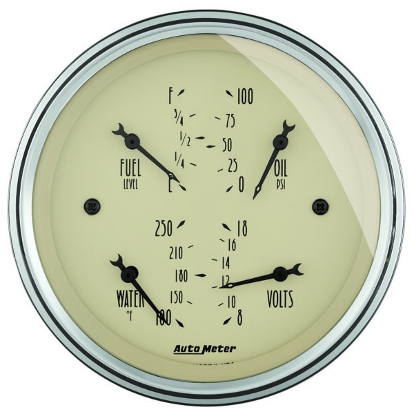 AUTOMETER Gauge, Quad, 3 3/8", 0°-90°F, Elec, Antique Beige