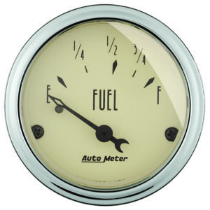 AUTOMETER Fuel Level Gauge 2 1/16", 73° To 10°F, Elec, Antique Beige