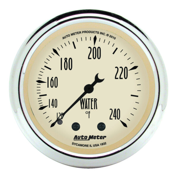 AUTOMETER 5pc Gauge Kit 3 1/8" & 2 1/16", Mech. Speedo., Wtmp & Oilp, Antique Beige - Image 4