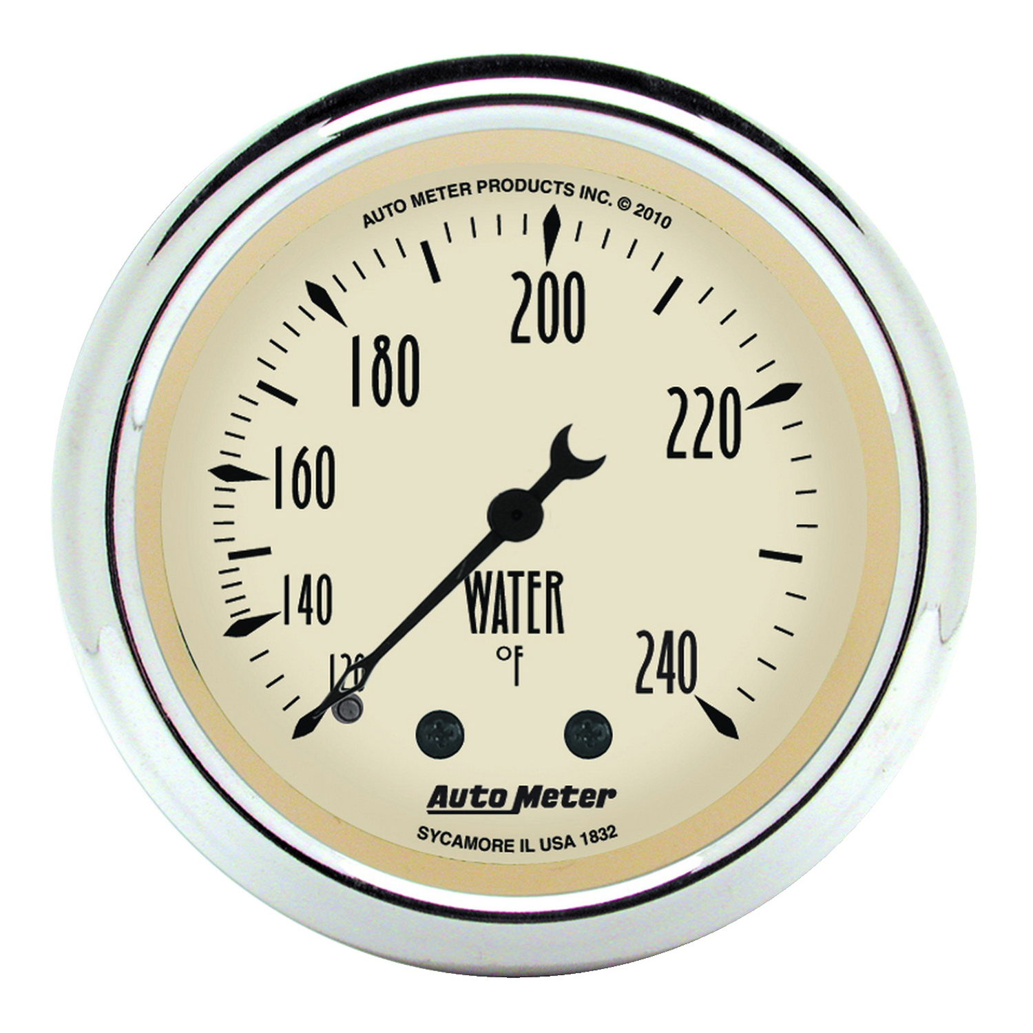 AUTOMETER 5pc Gauge Kit 3 1/8" & 2 1/16", Mech. Speedo., Wtmp & Oilp, Antique Beige - Image 4