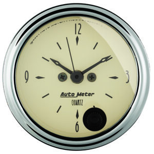 AUTOMETER Clock Gauge 2 1/16", 12hr, Analogue, Antique Beige