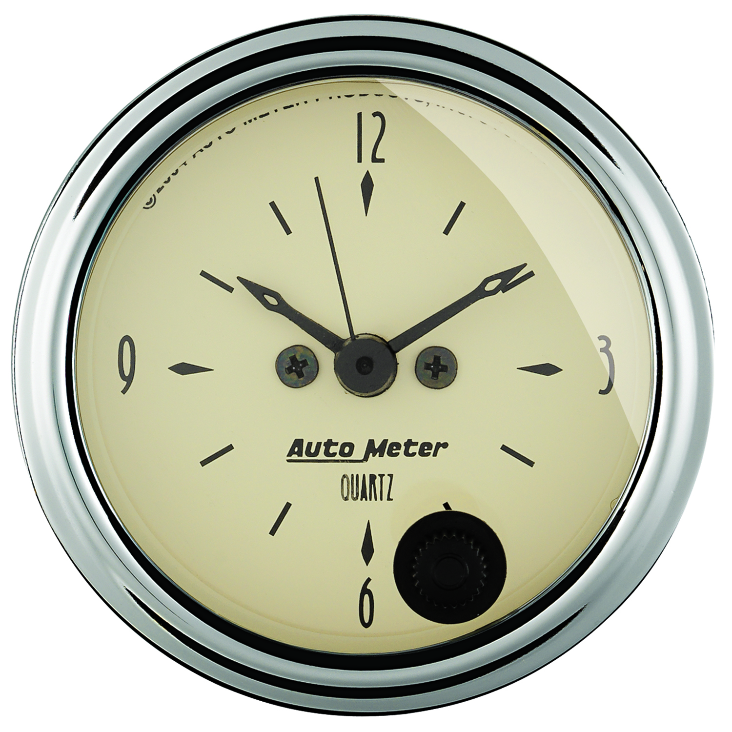 AUTOMETER Clock Gauge 2 1/16", 12hr, Analogue, Antique Beige