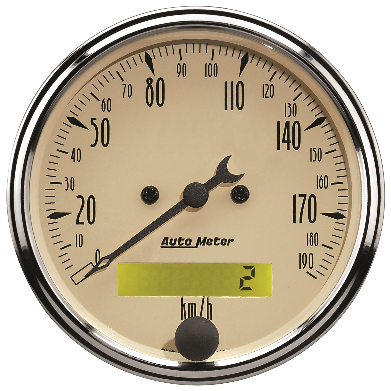 AUTOMETER 5pc Gauge Kit 3 1/8" & 2 1/16", Elec. KM/H Speedometer, Antique Beige - Image 2