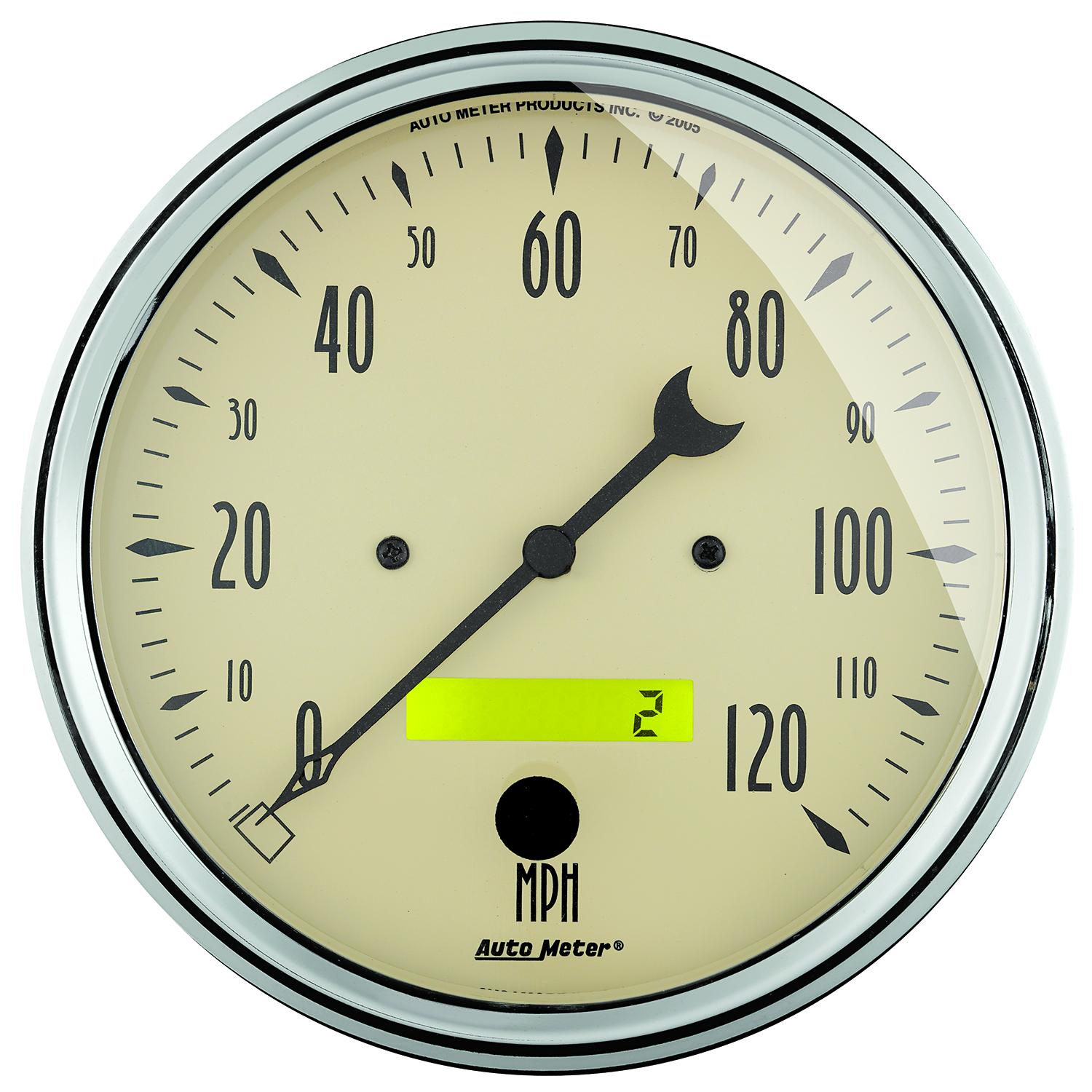 AUTOMETER 2pc Gauge Kit Quad & Speedometer, 5", Antique Beige - Image 2