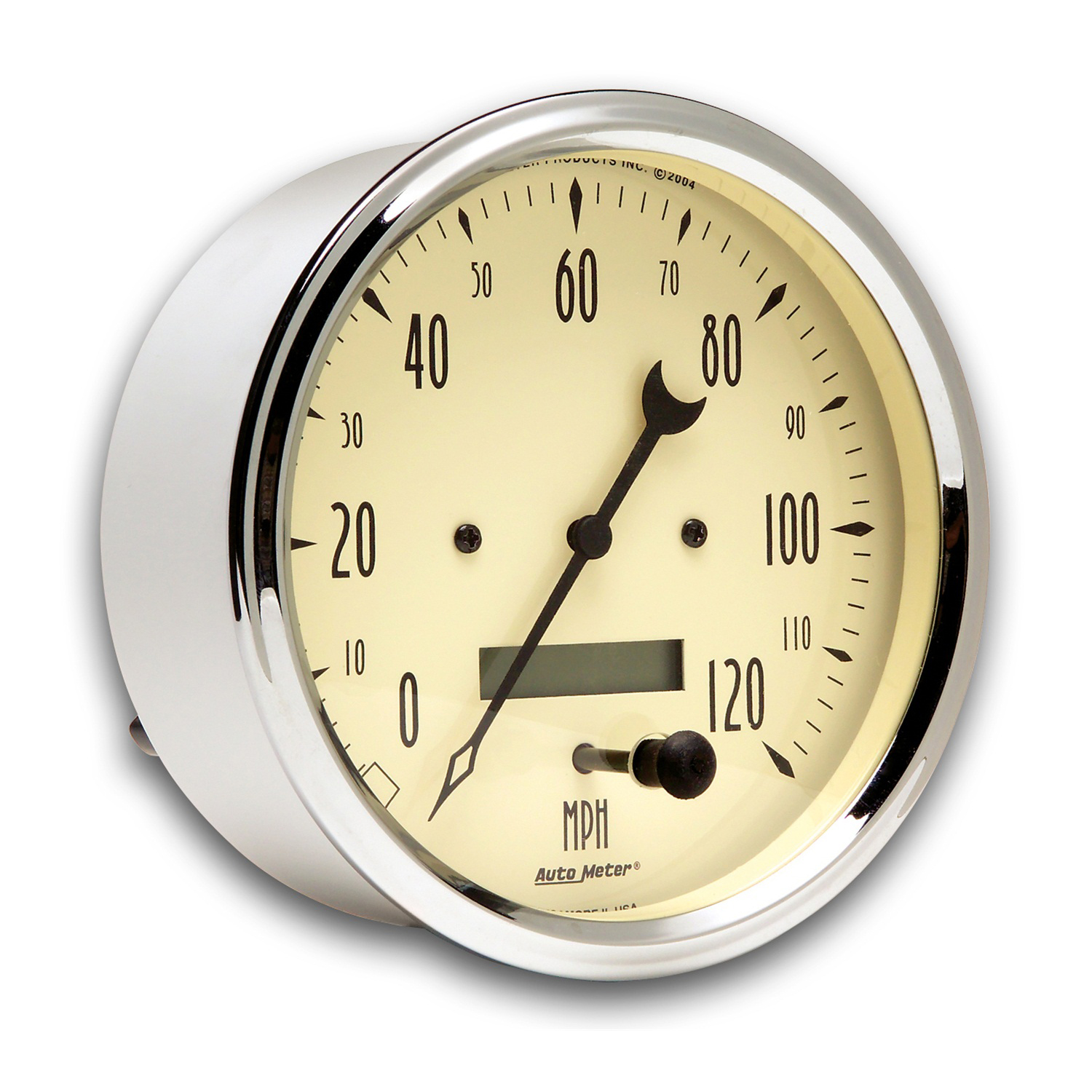 AUTOMETER Speedometer Gauge 5", 120MPH, Elec. Prog. W/ LCD Odo, Antique Beige - Image 2