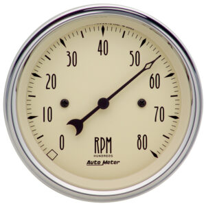 AUTOMETER Tachometer Gauge 3 3/8", 8K RPM, In-Dash, Antique Beige