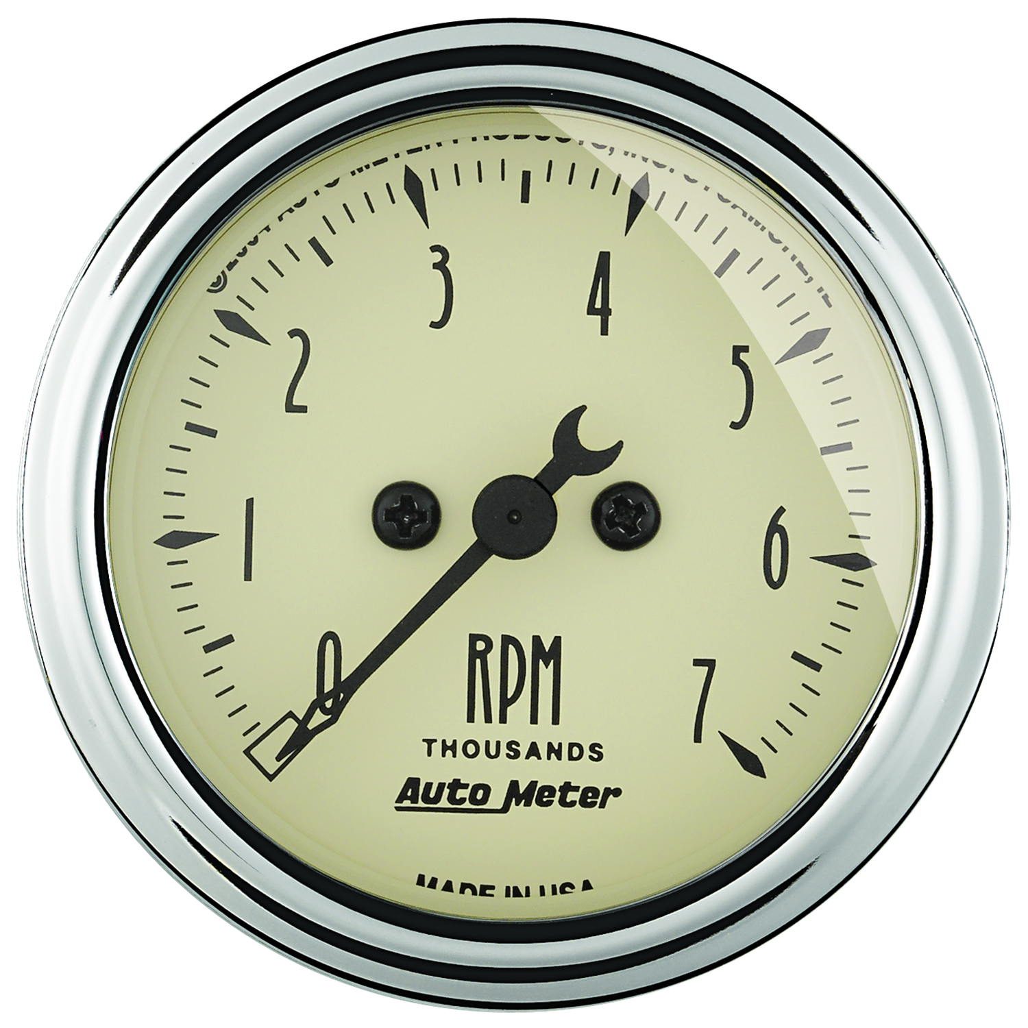 AUTOMETER Tachometer Gauge 2 1/16", 7K RPM, In-Dash, Antique Beige