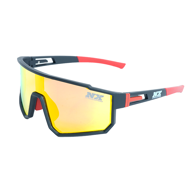 NITROUS EXPRESS Sunglasses with Case, Black Frame-Orange Lens