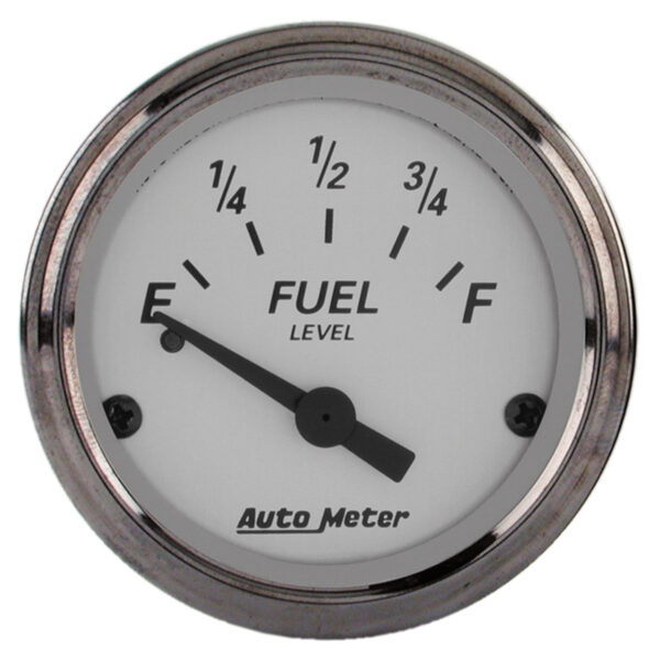 AUTOMETER Fuel Level Gauge 2 1/16", 0° To 90°F, Elec, American Platinum