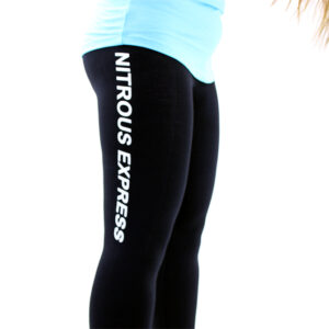 NITROUS EXPRESS Womens Black Leggings With White Logo Medium
