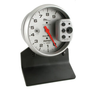 AUTOMETER Tachometer Gauge 5", 9K RPM, Pedestal W/ RPM Playback, Silver, Pro-Cycle