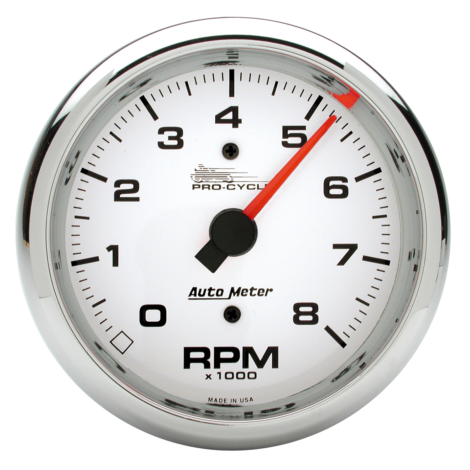 AUTOMETER Tachometer Gauge 3 3/4", 8K RPM, 2&4 Cylinder, White, Pro-Cycle