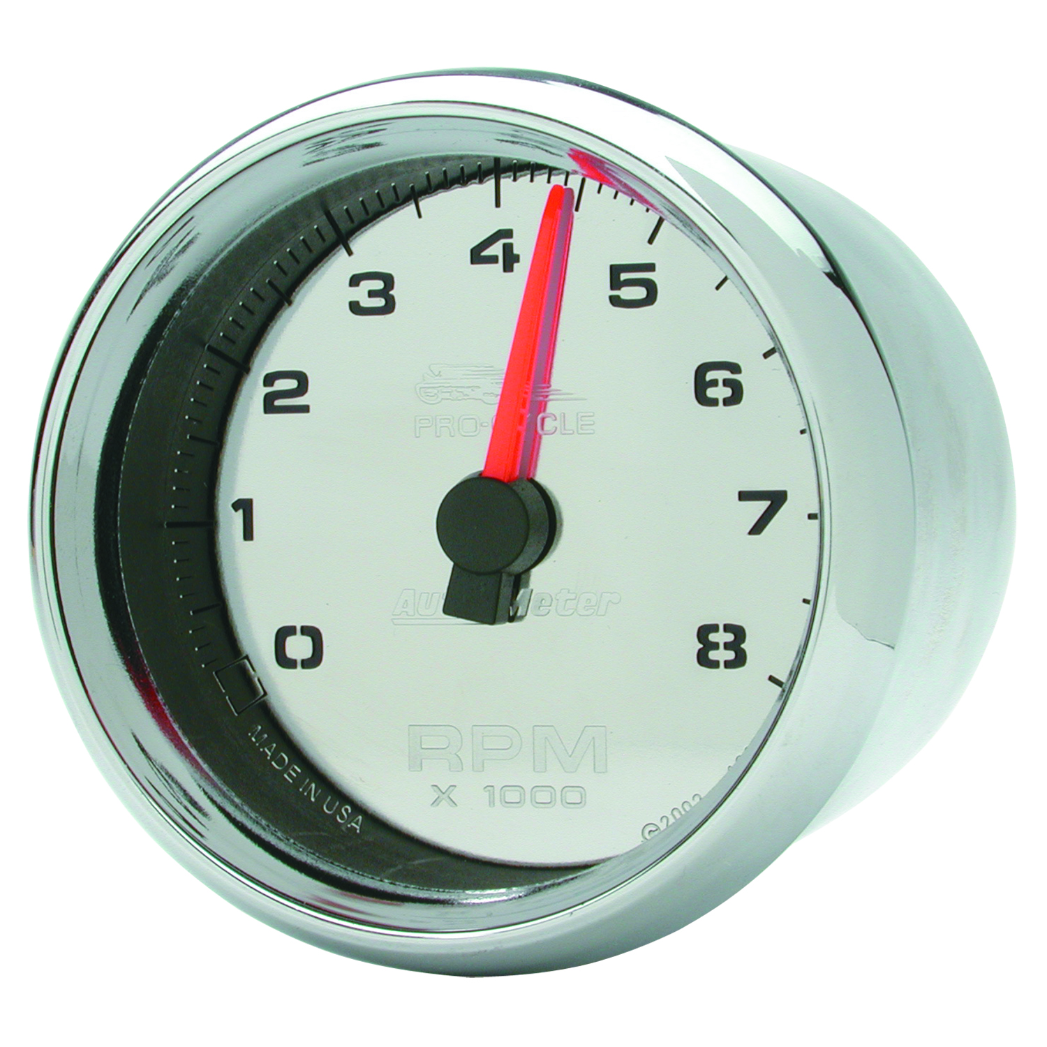 AUTOMETER Tachometer Gauge 2-5/8", 8K RPM, 2&4 Cylinder, Chrome, Pro-Cycle