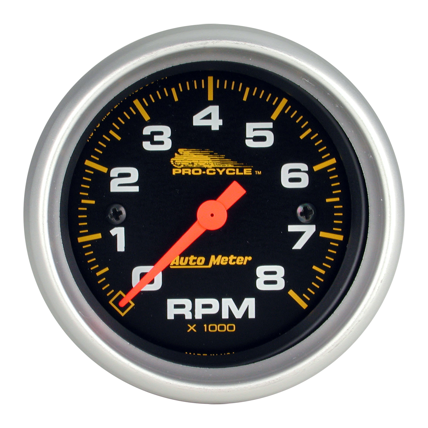 AUTOMETER Tachometer Gauge 2 5/8", 8K RPM, 2&4 Cylinder, Black, Pro-Cycle