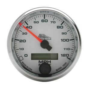 AUTOMETER Speedometer Gauge 2 5/8", 120MPH, Elec, White, Pro-Cycle