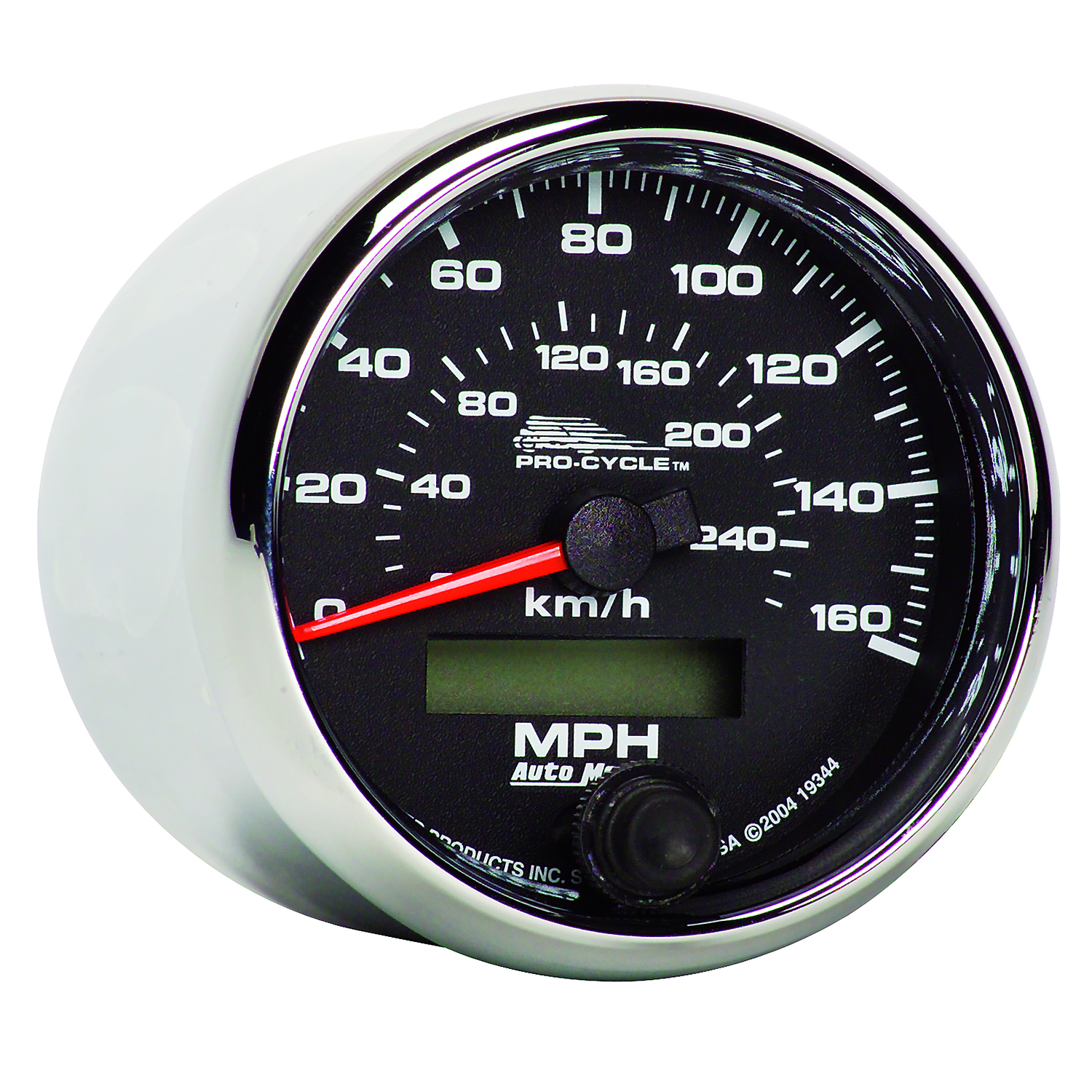 AUTOMETER Speedometer Gauge 2 5/8", 160MPH/260KM/H, Elec, Black, Pro-Cycle